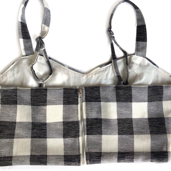 Jealous Tomato Plaid / Check Cut Out Crop Top - Picture 3 of 4